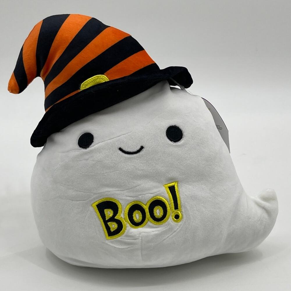 Squishmallow Plush Halloween Ghost Grace Witch Hat Boo White Black Orange NEW